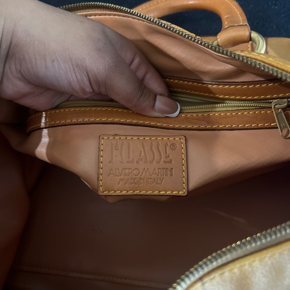 Alviero Martini Tan Map Print Travel Bag - Picture 9 of 9